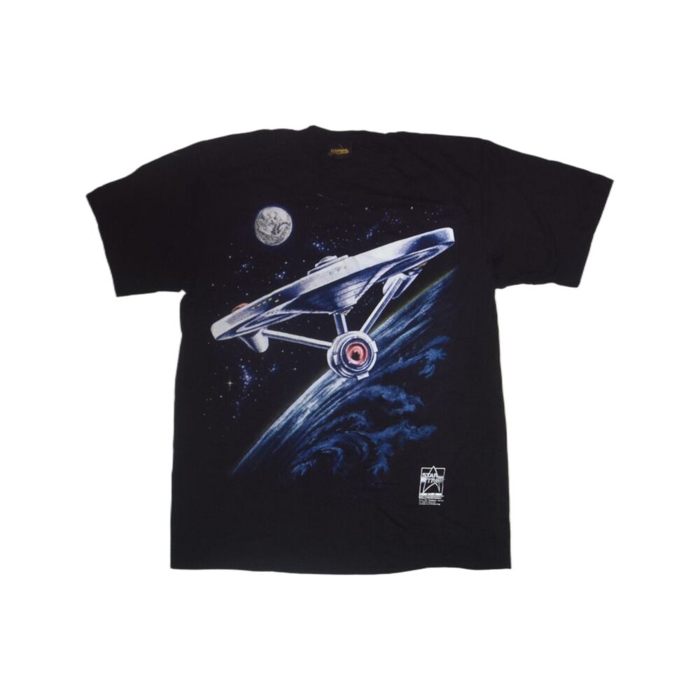 Vintage 90s Star Trek Single Stitch Enterprise 25th Anniversary T-Shirt - XL